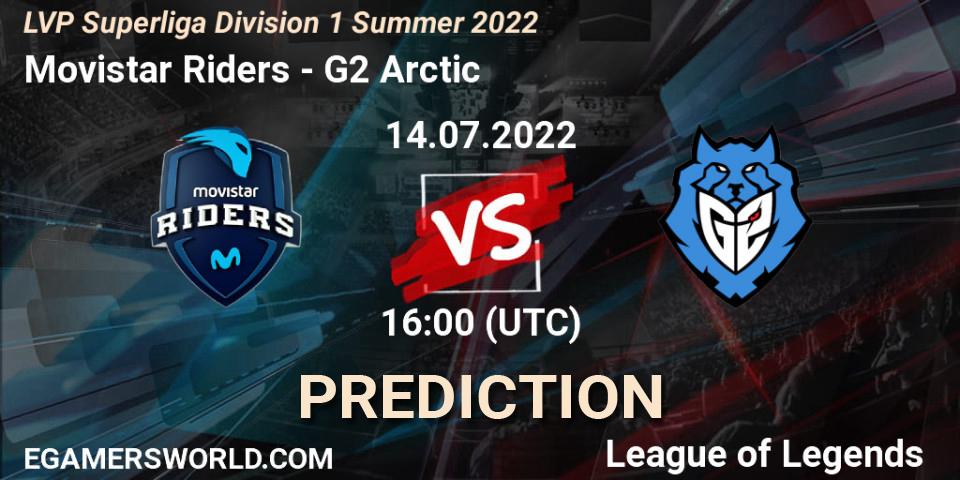 Pronósticos Movistar Riders - G2 Arctic. 14.07.22. LVP Superliga Division 1 Summer 2022 - LoL