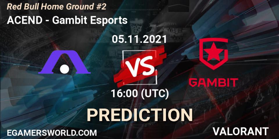 Pronósticos ACEND - Gambit Esports. 05.11.2021 at 18:00. Red Bull Home Ground #2 - VALORANT