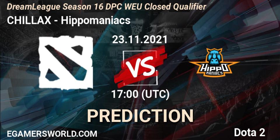 Pronósticos CHILLAX - Hippomaniacs. 23.11.21. DPC 2022 Season 1: Euro - Closed Qualifier (DreamLeague Season 16) - Dota 2