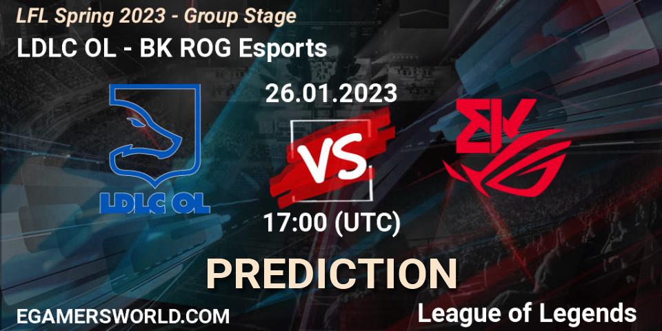Pronósticos LDLC OL - BK ROG Esports. 26.01.23. LFL Spring 2023 - Group Stage - LoL