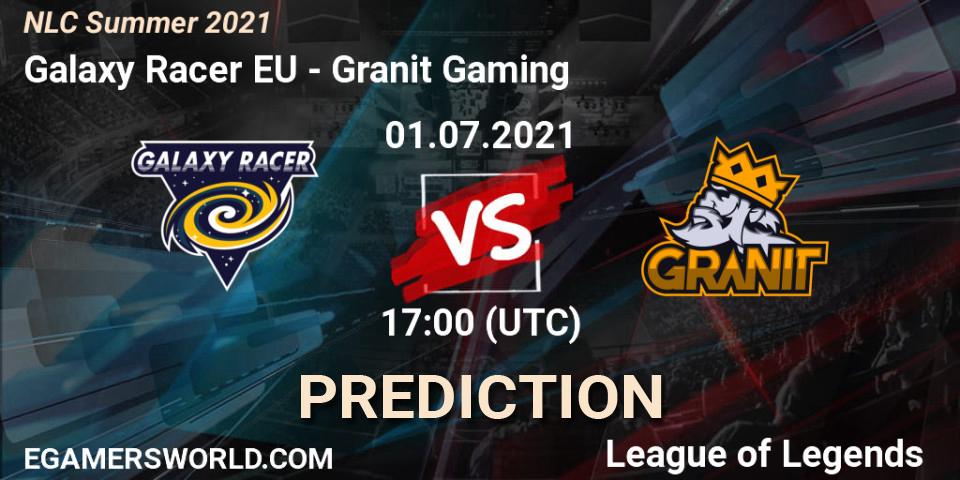 Pronósticos Galaxy Racer EU - Granit Gaming. 01.07.2021 at 17:00. NLC Summer 2021 - LoL