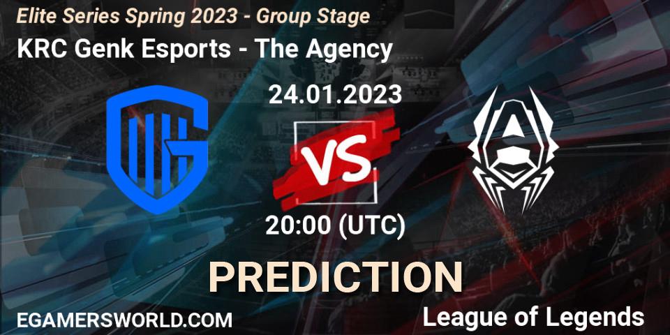 Pronósticos KRC Genk Esports - The Agency. 24.01.23. Elite Series Spring 2023 - Group Stage - LoL