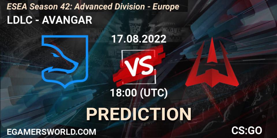 Pronósticos LDLC - AVANGAR. 17.08.2022 at 18:00. ESEA Season 42: Advanced Division - Europe - Counter-Strike (CS2)
