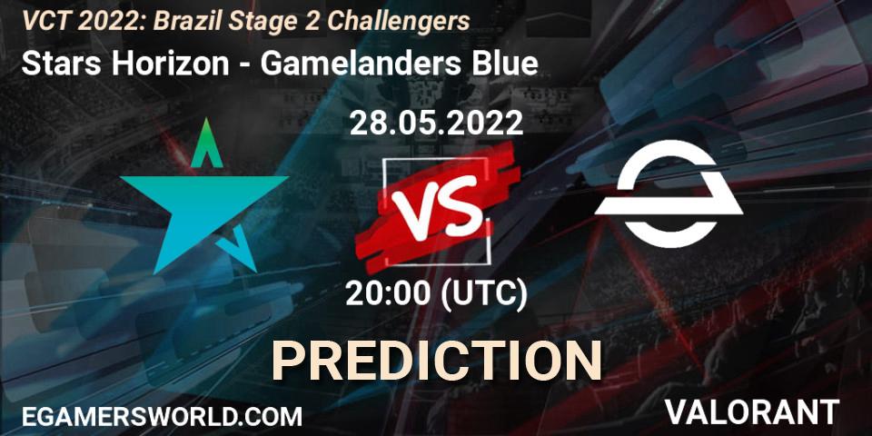 Pronósticos Stars Horizon - Gamelanders Blue. 28.05.2022 at 20:15. VCT 2022: Brazil Stage 2 Challengers - VALORANT