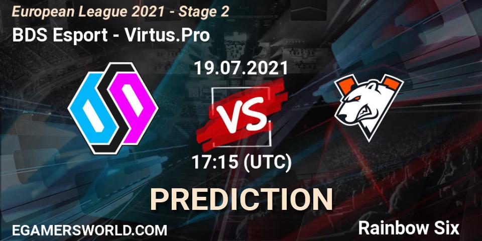 Pronósticos BDS Esport - Virtus.Pro. 19.07.2021 at 17:05. European League 2021 - Stage 2 - Rainbow Six