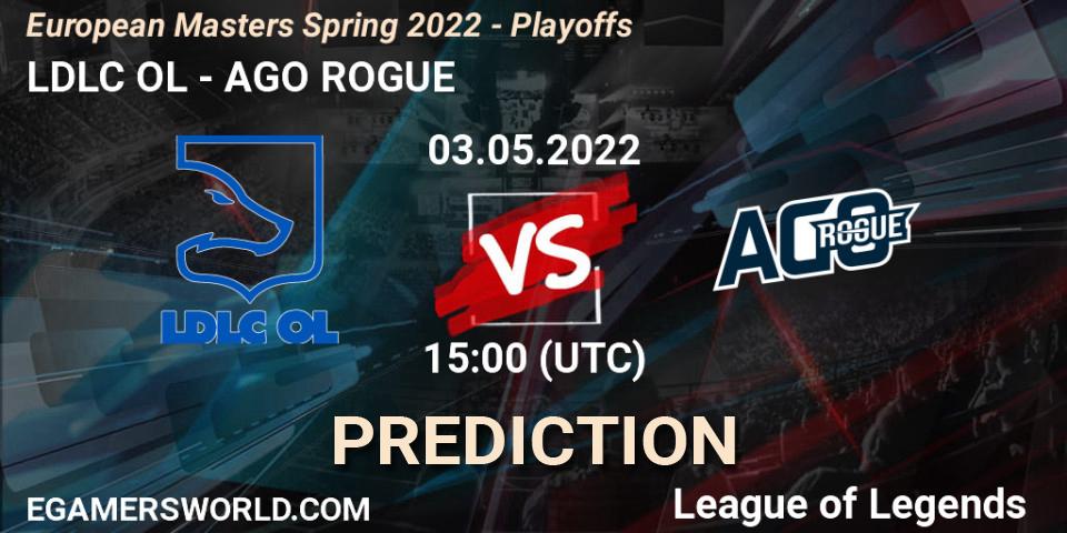 Pronósticos LDLC OL - AGO ROGUE. 03.05.2022 at 15:00. European Masters Spring 2022 - Playoffs - LoL