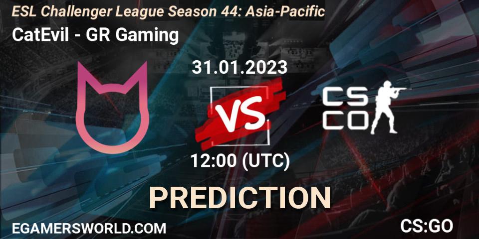 Pronósticos CatEvil - GR Gaming. 31.01.23. ESL Challenger League Season 44: Asia-Pacific - CS2 (CS:GO)