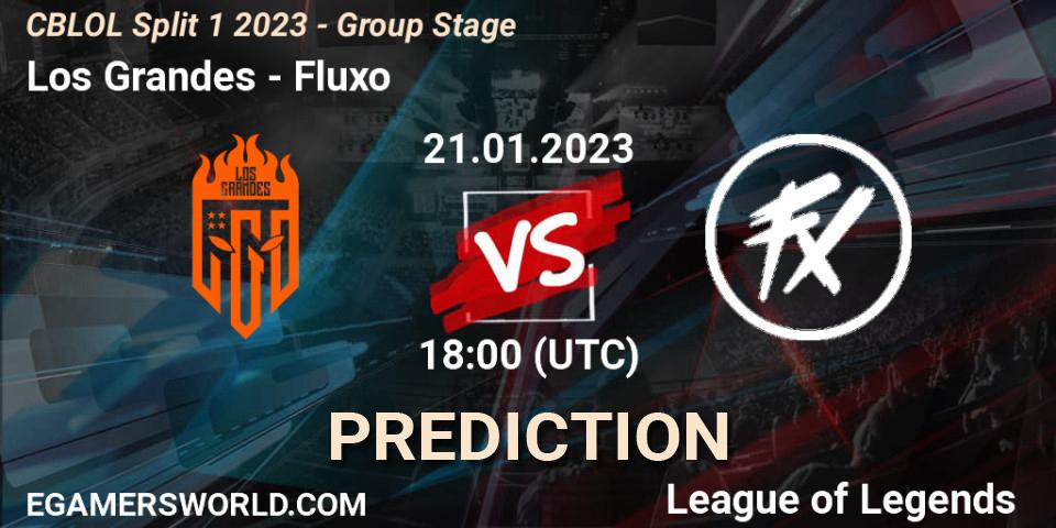 Pronósticos Los Grandes - Fluxo. 21.01.2023 at 18:00. CBLOL Split 1 2023 - Group Stage - LoL