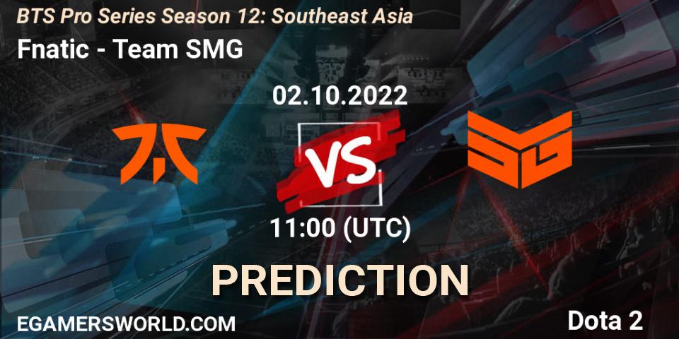 Pronósticos Fnatic - Team SMG. 02.10.22. BTS Pro Series Season 12: Southeast Asia - Dota 2