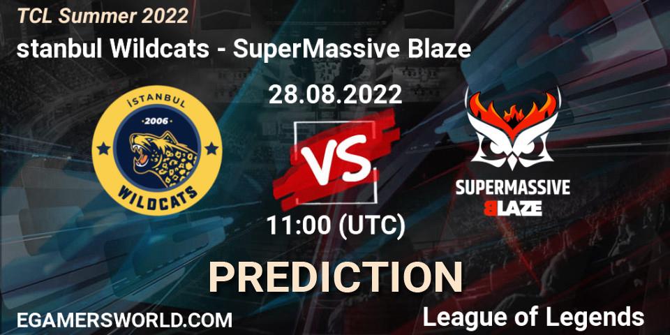 Pronósticos İstanbul Wildcats - SuperMassive Blaze. 28.08.2022 at 11:00. TCL Summer 2022 - LoL