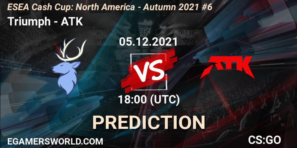 Pronósticos Triumph - ATK. 05.12.21. ESEA Cash Cup: North America - Autumn 2021 #6 - CS2 (CS:GO)