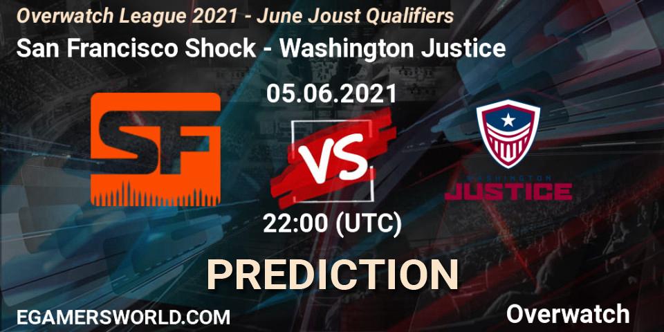 Pronósticos San Francisco Shock - Washington Justice. 05.06.2021 at 22:00. Overwatch League 2021 - June Joust Qualifiers - Overwatch