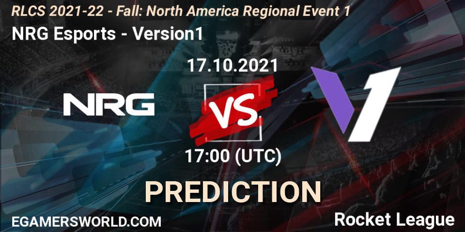 Pronósticos NRG Esports - Version1. 17.10.2021 at 17:00. RLCS 2021-22 - Fall: North America Regional Event 1 - Rocket League