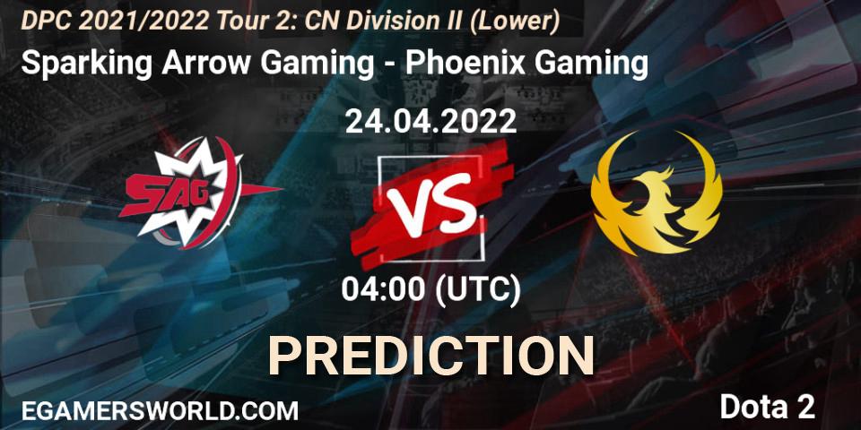 Pronósticos Sparking Arrow Gaming - Phoenix Gaming. 24.04.22. DPC 2021/2022 Tour 2: CN Division II (Lower) - Dota 2