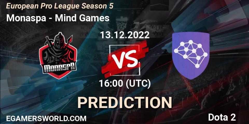 Pronósticos Monaspa - Mind Games. 13.12.2022 at 15:59. European Pro League Season 5 - Dota 2