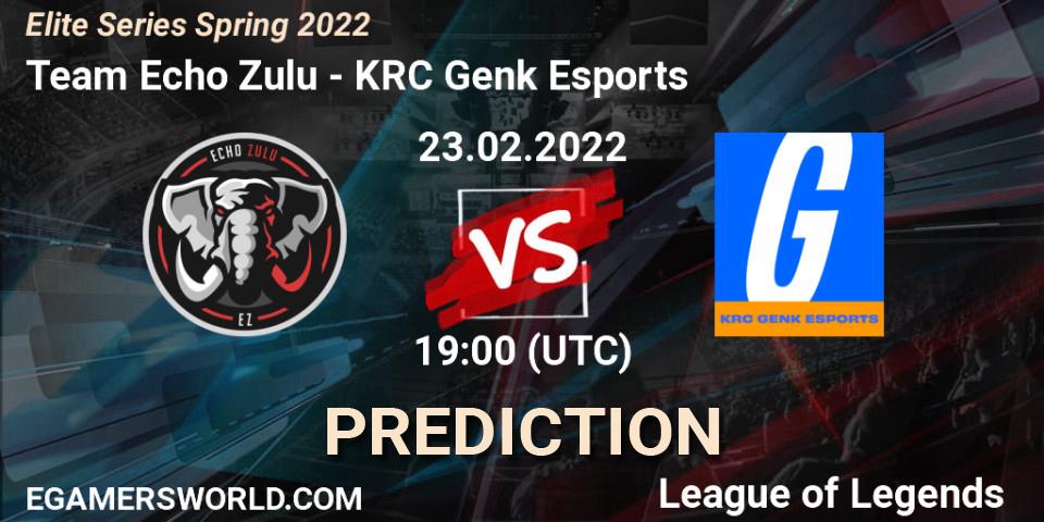 Pronósticos Team Echo Zulu - KRC Genk Esports. 23.02.22. Elite Series Spring 2022 - LoL