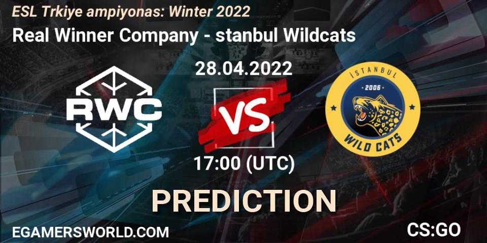 Pronósticos Real Winner Company - İstanbul Wildcats. 28.04.2022 at 17:00. ESL Türkiye Şampiyonası: Winter 2022 - Counter-Strike (CS2)