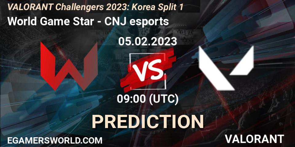 Pronósticos World Game Star - CNJ Esports. 05.02.23. VALORANT Challengers 2023: Korea Split 1 - VALORANT