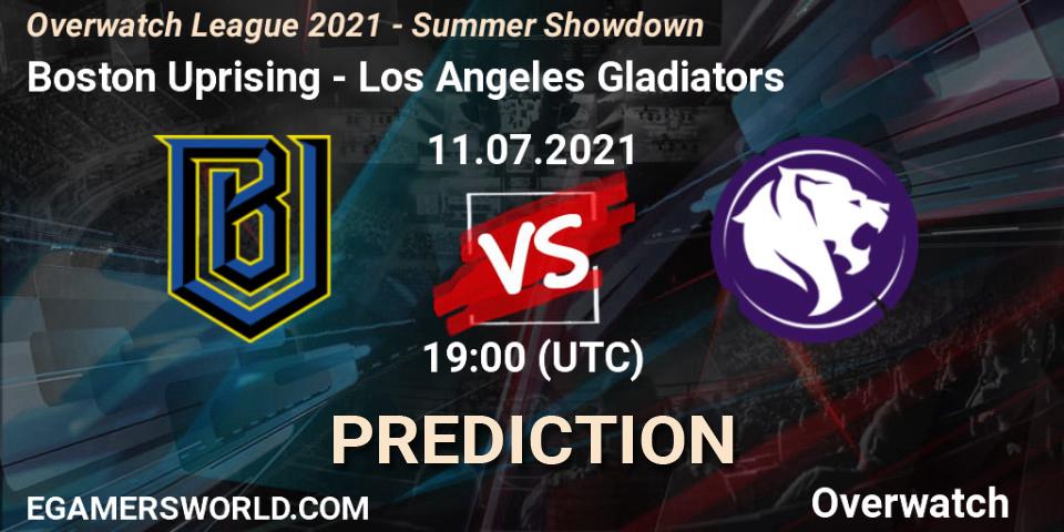 Pronósticos Boston Uprising - Los Angeles Gladiators. 11.07.21. Overwatch League 2021 - Summer Showdown - Overwatch