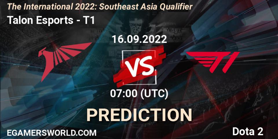 Pronósticos Talon Esports - T1. 16.09.22. The International 2022: Southeast Asia Qualifier - Dota 2