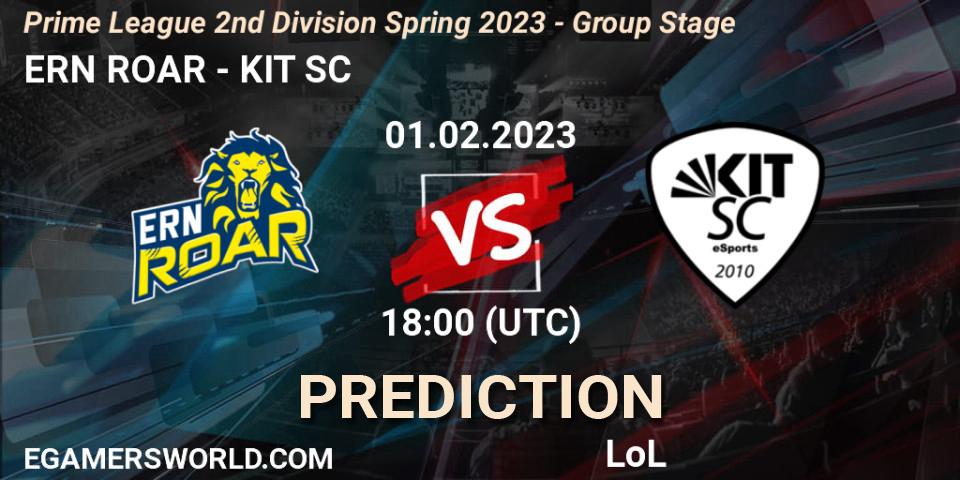 Pronósticos ERN ROAR - KIT SC. 01.02.23. Prime League 2nd Division Spring 2023 - Group Stage - LoL