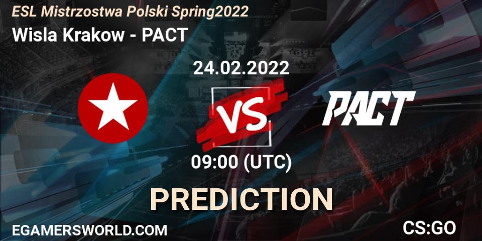 Pronósticos Wisla Krakow - PACT. 24.02.2022 at 16:30. ESL Mistrzostwa Polski Spring 2022 - Counter-Strike (CS2)