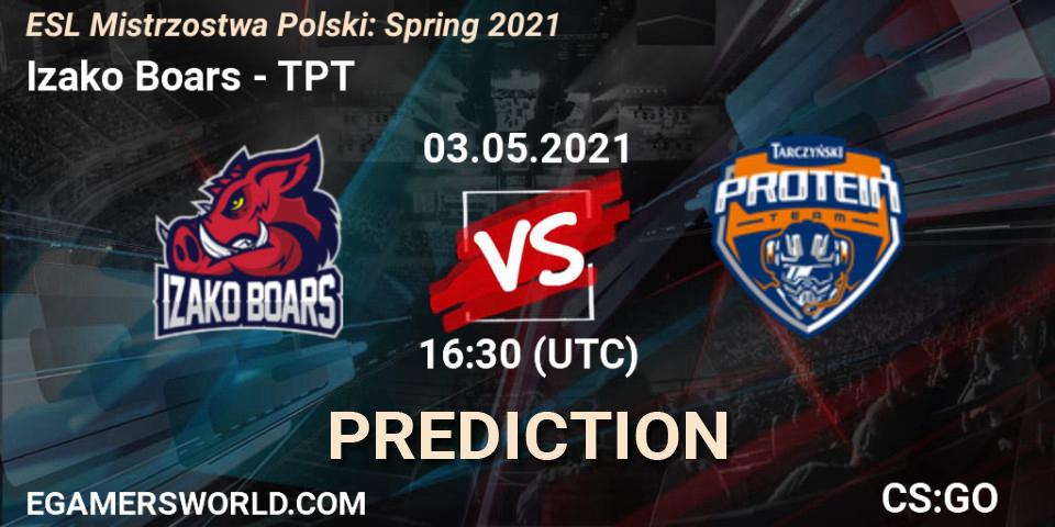 Pronósticos Izako Boars - TPT. 03.05.2021 at 16:50. ESL Mistrzostwa Polski: Spring 2021 - Counter-Strike (CS2)
