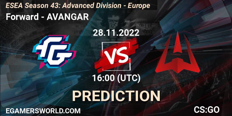 Pronósticos Forward - AVANGAR. 28.11.22. ESEA Season 43: Advanced Division - Europe - CS2 (CS:GO)