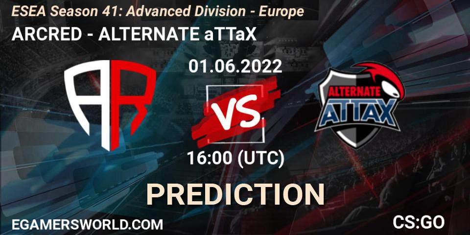 Pronósticos ARCRED - ALTERNATE aTTaX. 01.06.2022 at 16:00. ESEA Season 41: Advanced Division - Europe - Counter-Strike (CS2)