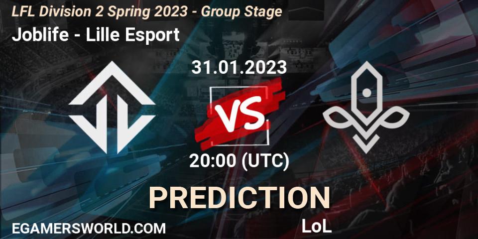 Pronósticos Joblife - Lille Esport. 31.01.23. LFL Division 2 Spring 2023 - Group Stage - LoL