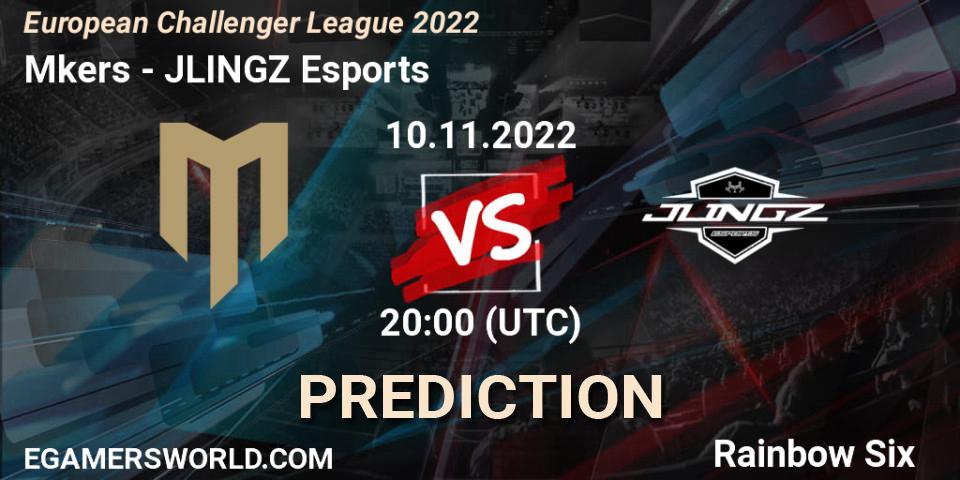 Pronósticos Mkers - JLINGZ Esports. 10.11.2022 at 20:00. European Challenger League 2022 - Rainbow Six