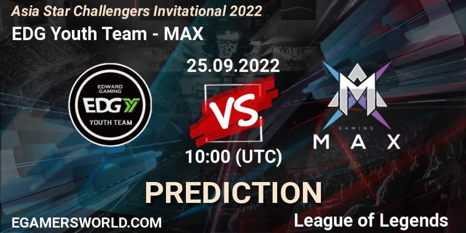 Pronósticos EDward Gaming Youth Team - MAX. 25.09.2022 at 10:00. Asia Star Challengers Invitational 2022 - LoL