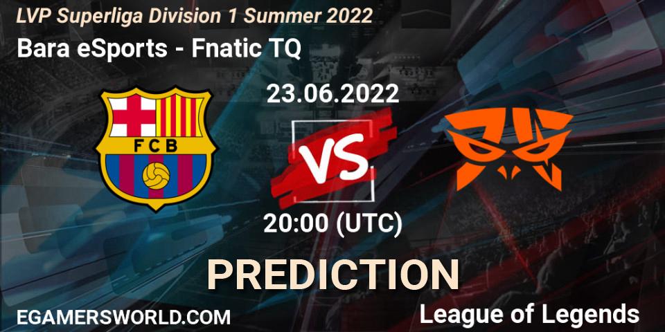 Pronósticos Barça eSports - Fnatic TQ. 23.06.2022 at 20:00. LVP Superliga Division 1 Summer 2022 - LoL