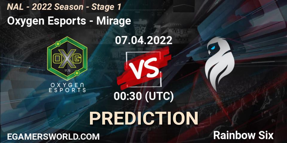 Pronósticos Oxygen Esports - Mirage. 07.04.22. NAL - Season 2022 - Stage 1 - Rainbow Six