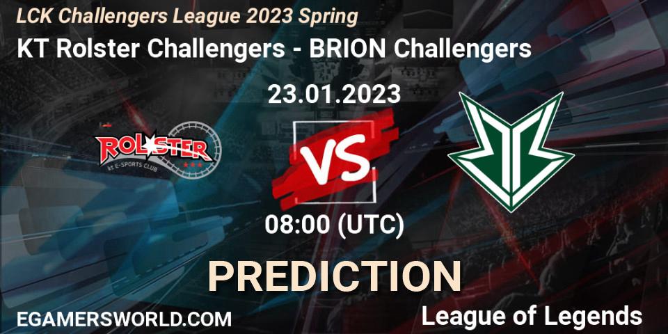 Pronósticos KT Rolster Challengers - Brion Esports Challengers. 23.01.23. LCK Challengers League 2023 Spring - LoL