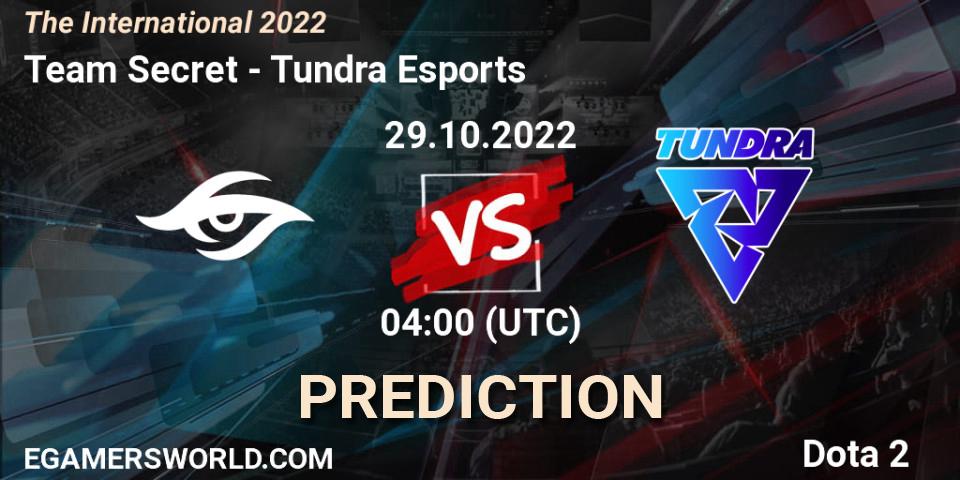 Pronósticos Team Secret - Tundra Esports. 29.10.2022 at 08:39. The International 2022 - Dota 2