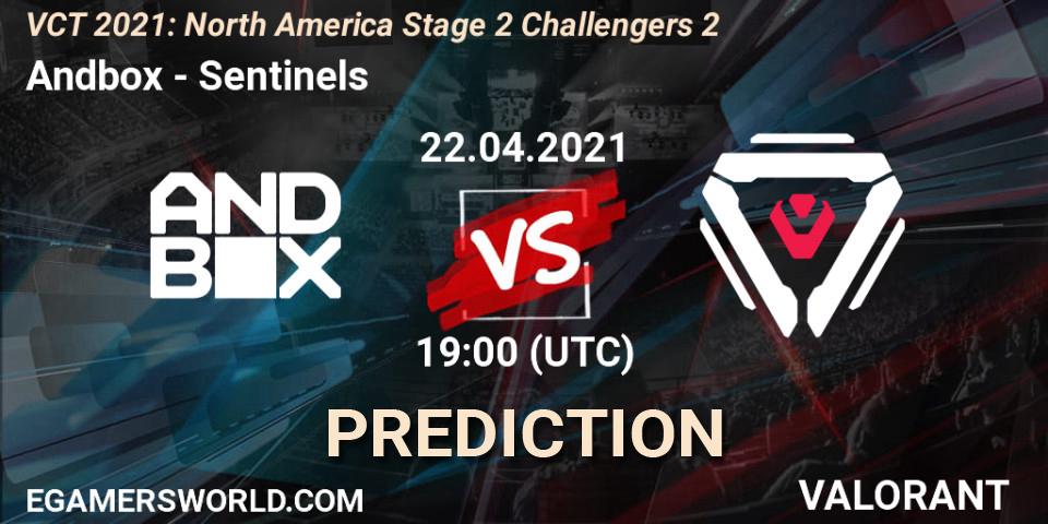 Pronósticos Andbox - Sentinels. 22.04.2021 at 19:00. VCT 2021: North America Stage 2 Challengers 2 - VALORANT