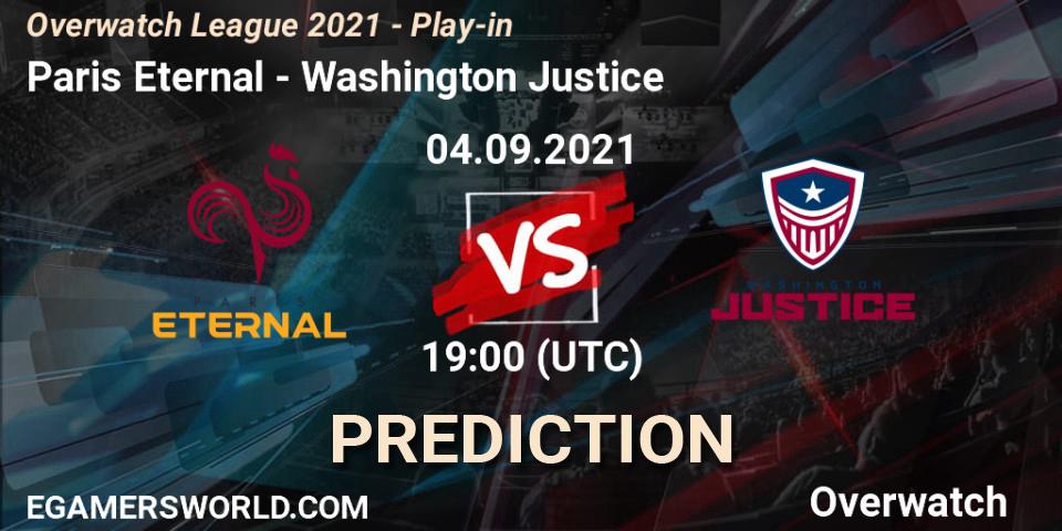 Pronósticos Paris Eternal - Washington Justice. 04.09.21. Overwatch League 2021 - Play-in - Overwatch