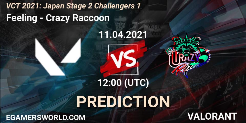 Pronósticos Feeling - Crazy Raccoon. 11.04.2021 at 12:00. VCT 2021: Japan Stage 2 Challengers 1 - VALORANT