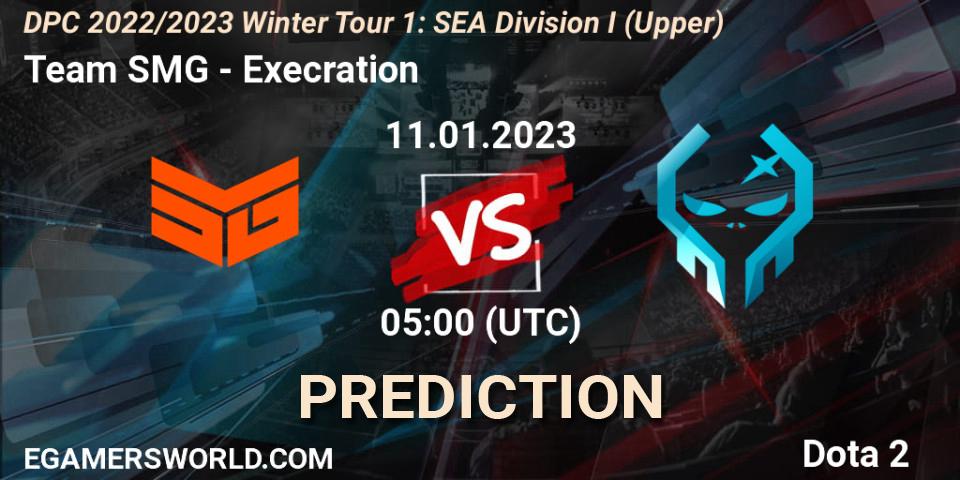 Pronósticos Team SMG - Execration. 11.01.23. DPC 2022/2023 Winter Tour 1: SEA Division I (Upper) - Dota 2