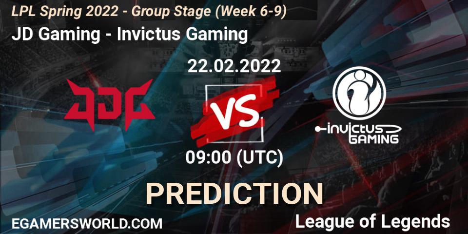 Pronósticos JD Gaming - Invictus Gaming. 22.02.2022 at 11:00. LPL Spring 2022 - Group Stage (Week 6-9) - LoL