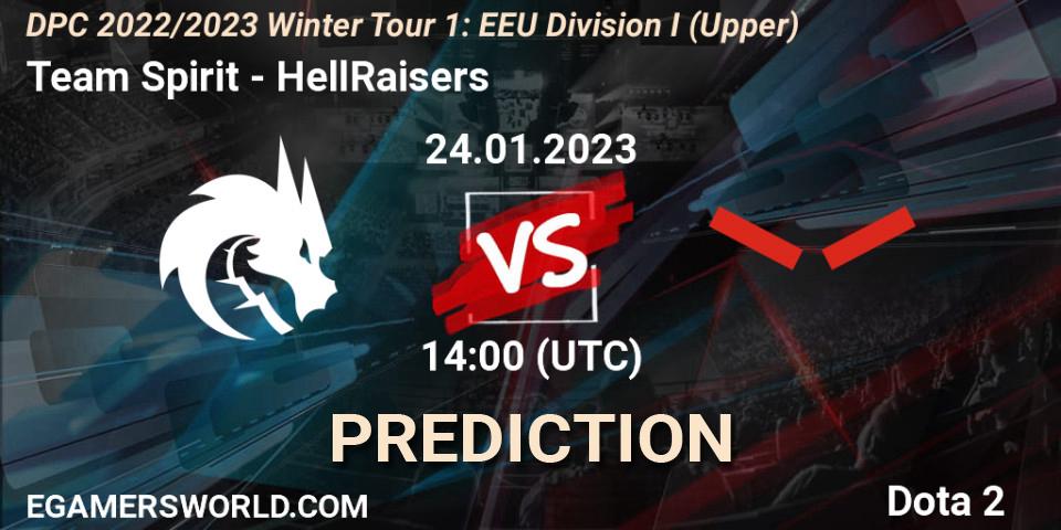 Pronósticos Team Spirit - HellRaisers. 24.01.23. DPC 2022/2023 Winter Tour 1: EEU Division I (Upper) - Dota 2