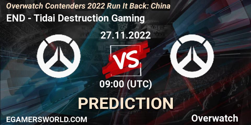 Pronósticos END - Tidai Destruction Gaming. 27.11.22. Overwatch Contenders 2022 Run It Back: China - Overwatch