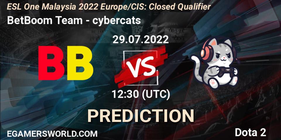 Pronósticos BetBoom Team - cybercats. 29.07.22. ESL One Malaysia 2022 Europe/CIS: Closed Qualifier - Dota 2
