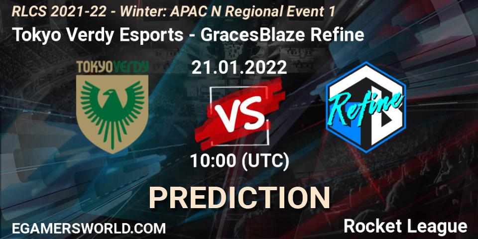 Pronósticos Tokyo Verdy Esports - GracesBlaze Refine. 21.01.2022 at 10:00. RLCS 2021-22 - Winter: APAC N Regional Event 1 - Rocket League
