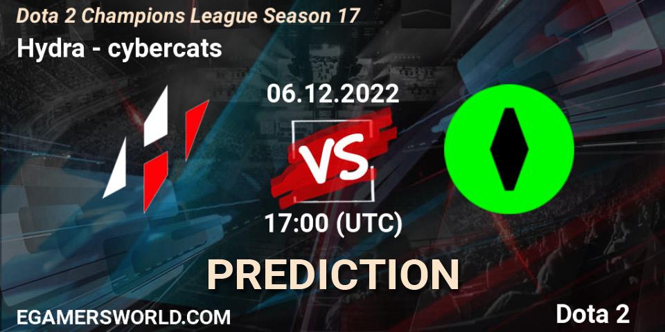Pronósticos Hydra - cybercats. 06.12.2022 at 17:40. Dota 2 Champions League Season 17 - Dota 2