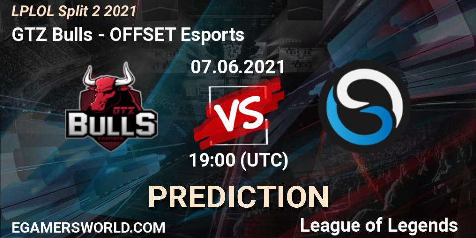 Pronósticos GTZ Bulls - OFFSET Esports. 07.06.2021 at 19:00. LPLOL Split 2 2021 - LoL