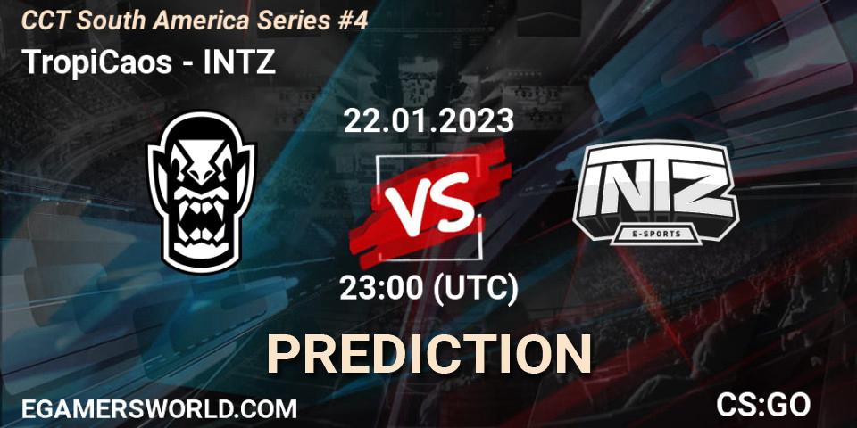 Pronósticos TropiCaos - INTZ. 22.01.2023 at 23:30. CCT South America Series #4 - Counter-Strike (CS2)