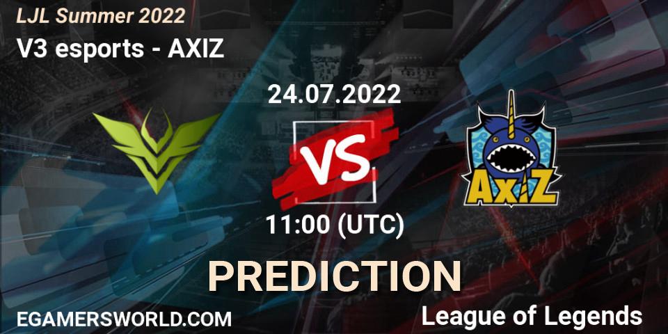 Pronósticos V3 esports - AXIZ. 24.07.22. LJL Summer 2022 - LoL