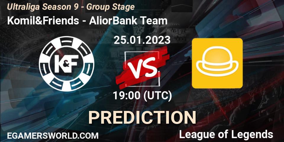 Pronósticos Komil&Friends - AliorBank Team. 25.01.2023 at 19:00. Ultraliga Season 9 - Group Stage - LoL